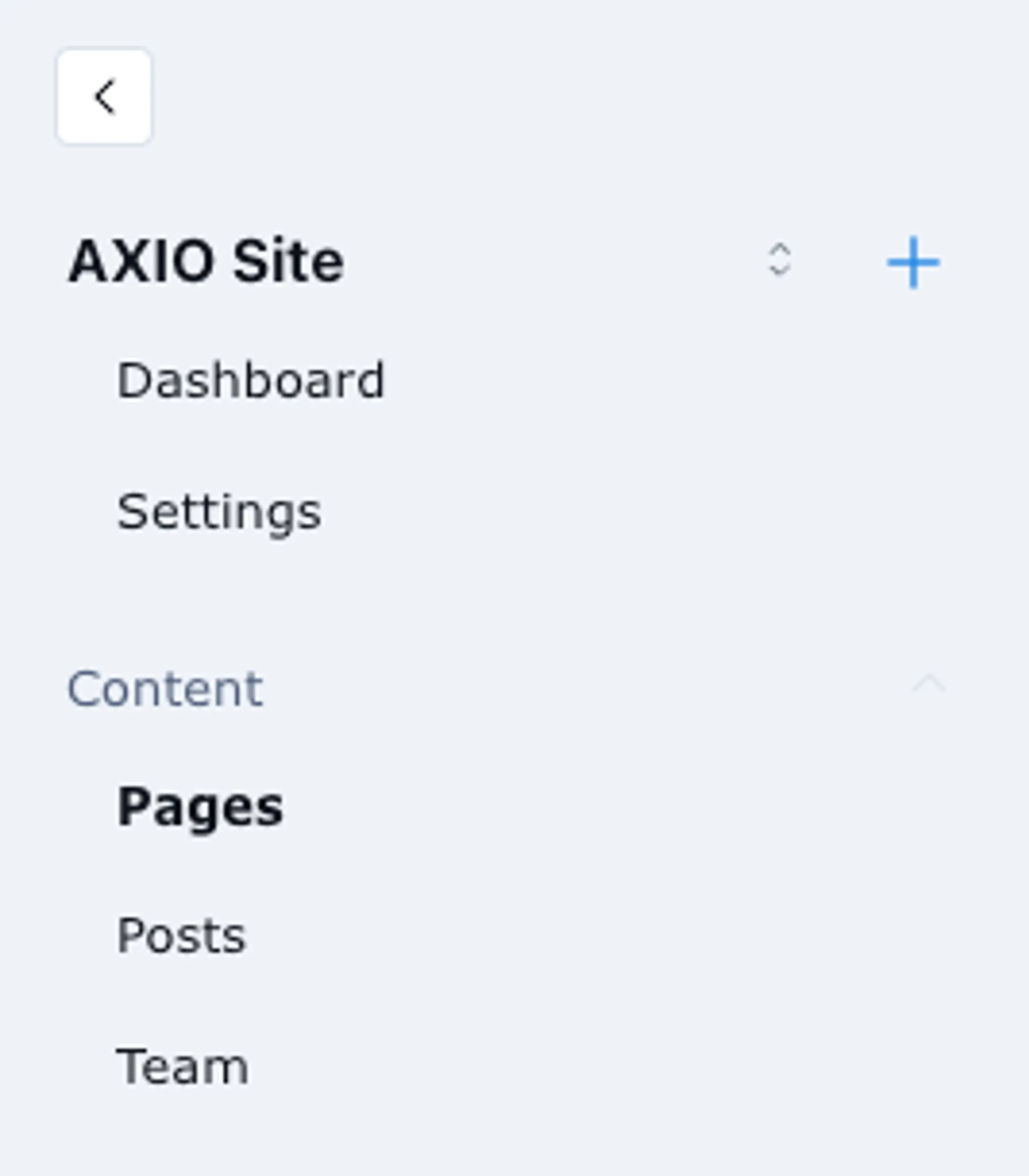 Top of menu in AXIO