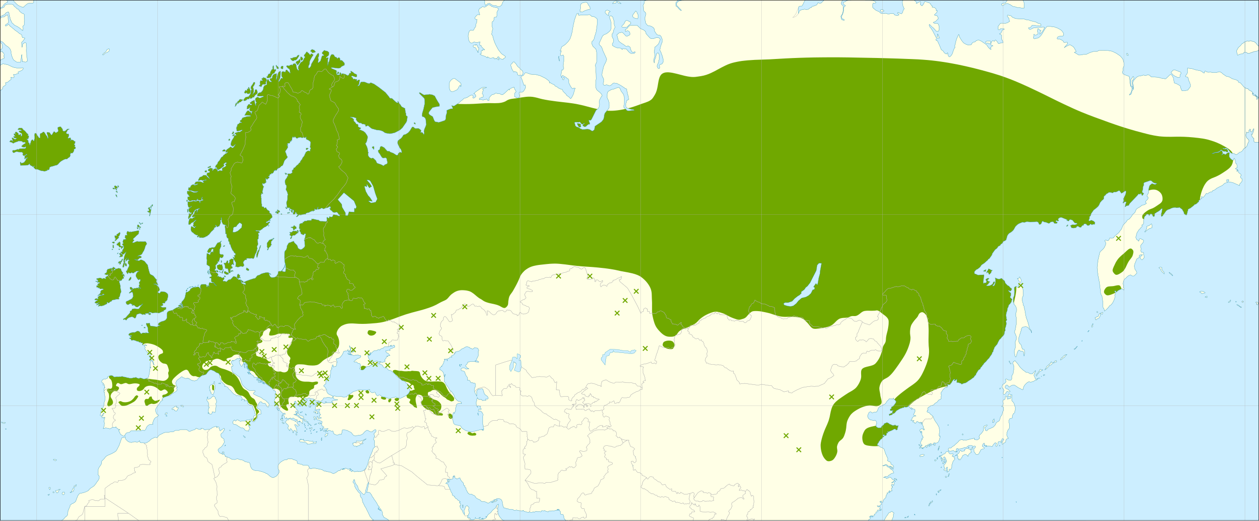 Verspreidingsgebied Sorbus aucuparia