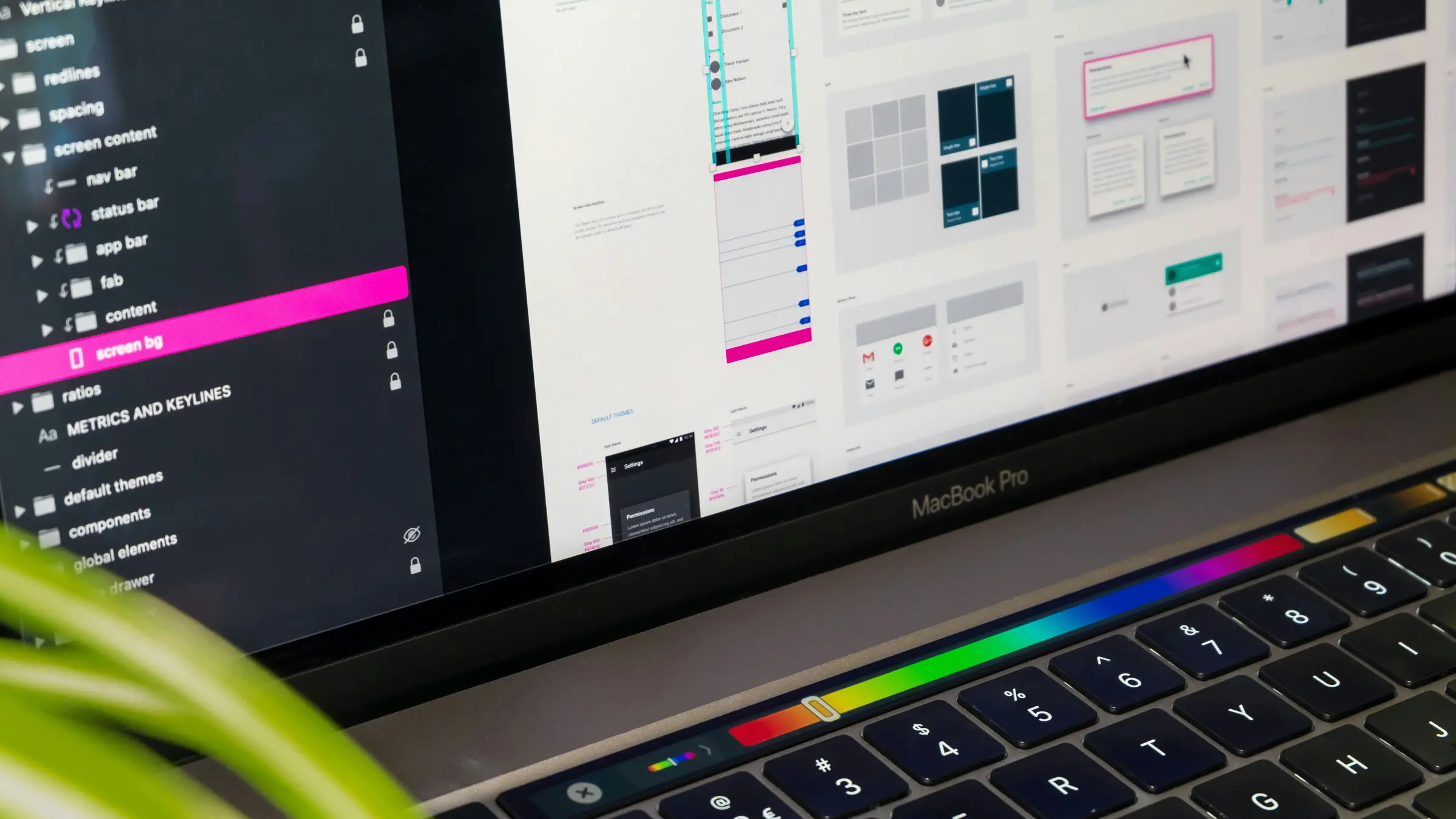 A close up of the Google Material design sticker sheet on a MacBook. (Photo by Tirza van Dijk on Unsplash)